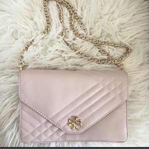 Tory Burch Kira Quilted Clutch Crossbody Leather